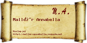 Mallár Annabella névjegykártya